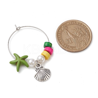 Natural Shell Wine Glass Charms AJEW-TA00021-1