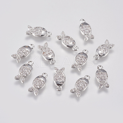 Brass Micro Pave Cubic Zirconia Charms LS-KK-A144-059P-1