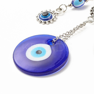 Alloy & Glass Turkish Blue Evil Eye Pendant Decoration LS-HJEW-I008-02AS-1
