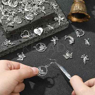 100Pcs 10 Styles Tibetan Style Alloy Pendants TIBEP-CJ0003-05-1