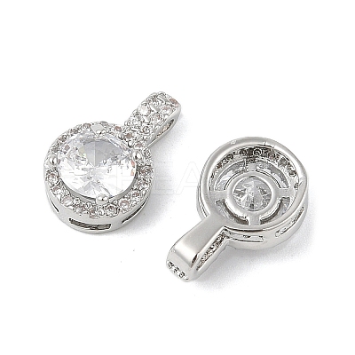 Brass Micro Pave Cubic Zirconia Pendants KK-R219-25P-1