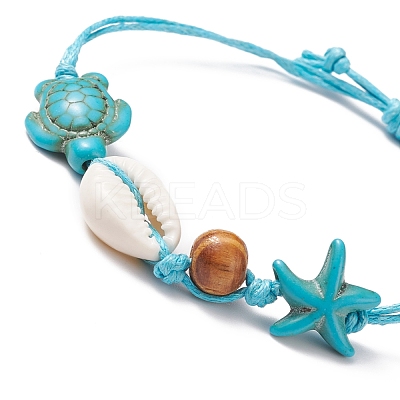 Adjustable Waxed Cotton Cord Braided Bracelets BJEW-JB04083-1