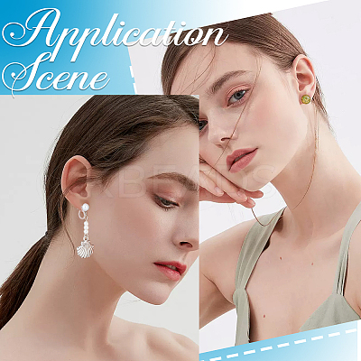 40Pcs 4 Styles 304 Stainless Steel Clip-on Earring Findings STAS-SC0008-32-1