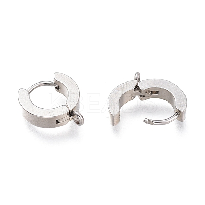 Tarnish Resistant 201 Stainless Steel Huggie Hoop Earrings Findings STAS-A167-01C-P-1