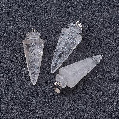 Natural Quartz Crystal Pendants G-P236-01-1
