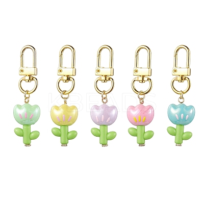 Flower Acrylic Pendant Decorations HJEW-JM01882-1