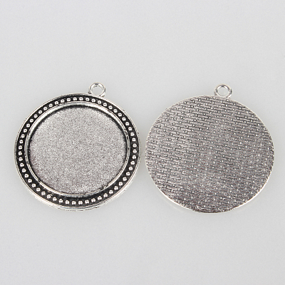 Tibetan Style Alloy Pendant Cabochon Settings LS-TIBEP-N003-67AS-1