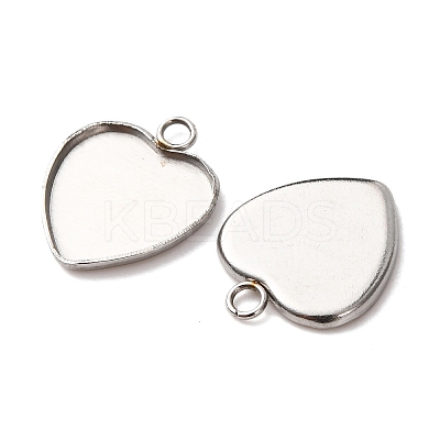 304 Stainless Steel Pendant Cabochon Settings STAS-D379-09B-P-1