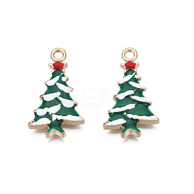 Rack Plating Alloy Enamel Pendants X-ENAM-N055-123-1