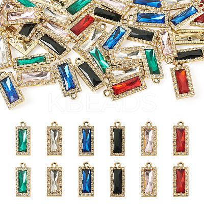 36Pcs 6 Colors Zinc Alloy Glass Pendants ALRI-TA0001-33-1