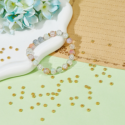 600Pcs Alloy Daisy Spacer Beads FIND-DC0005-31G-1