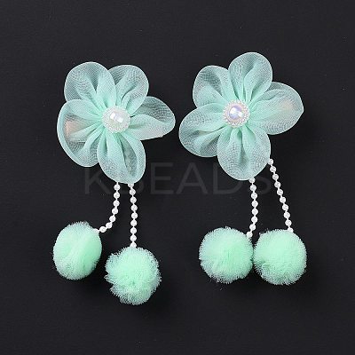 Flower Cloth Metallic Alligator Hair Clips LS-PHAR-D013-01E-1
