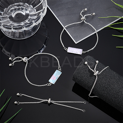 DIY Blank Rectangle Dome Link Bracelet Making Kit DIY-UN0005-31-1