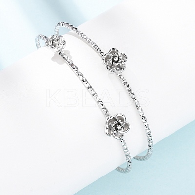 304 Stainless Steel Cuff Bangles for Women BJEW-P377-03P-1