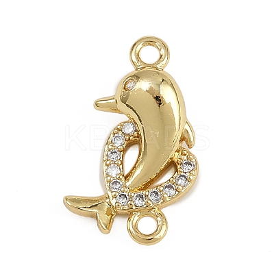 Brass Micro Pave Clear Cubic Zirconia Beads KK-D409-08G-1