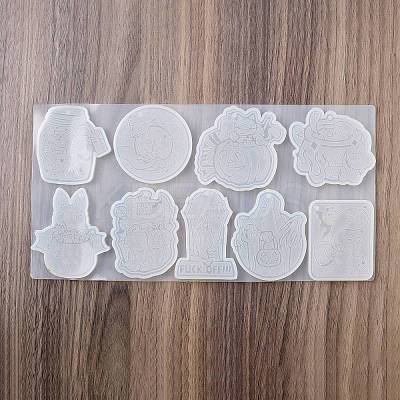 DIY Silicone Halloween Theme Pendant Molds & Keychain & Jump Ring Set HAWE-PW0001-034B-1