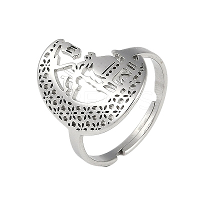 201 Stainless Steel Adjustable Rings for Women RJEW-M008-04P-1