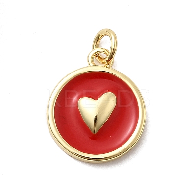 Brass Enamel Pendants KK-P338-35A-G-1