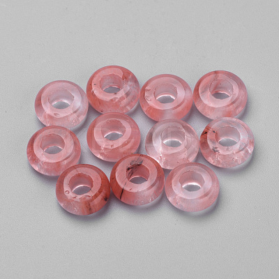 Cherry Quartz Glass European Beads G-Q973-22-1