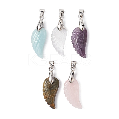 Natural Mixed Stone Pendants PALLOY-JF02350-1