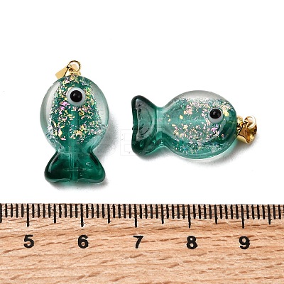 Handmade Dichroic Foil Lampwork Pendants X2-DICH-G001-01G-05-1