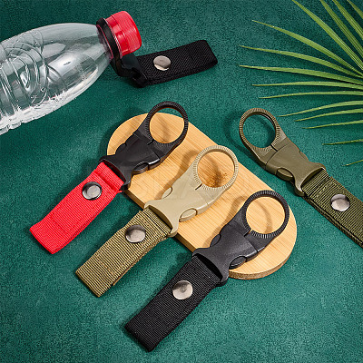 8Pcs 4 Colors Nylon & Plastic Hanging Bottle Buckle Clip Carabiner AJEW-FG0004-89-1