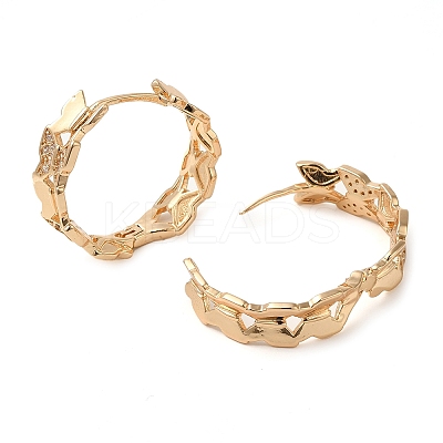 Brass Micro Pave Cubic Zirconia Hoop Earrings EJEW-M238-49KCG-1
