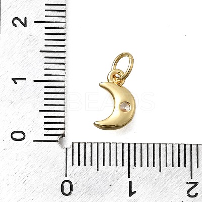 Brass Micro Pave Cubic Zirconia Charms KK-D431-020B-G-1
