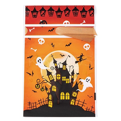 50Pcs Rectangle Halloween Candy Plastic Bags ABAG-U001-01M-1