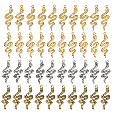 40Pcs 4 Styles Zinc Alloy Pendants PALLOY-CA0002-47-1