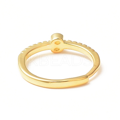 Clear Cubic Zirconia Initial Letter Adjustable Ring RJEW-C052-01G-S-1