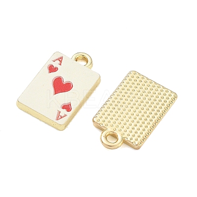 Playing Cards Alloy Enamel Pendants FIND-D044-27G-02-1