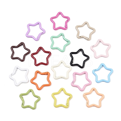 Spray Painted Alloy Spring Gate Rings FIND-G103-01B-1