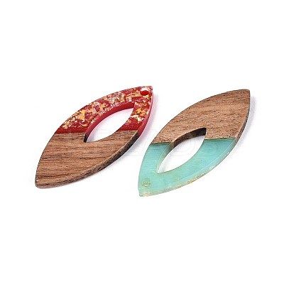 Opaque Resin and Walnut Wood Pendants RESI-T060-06M-1