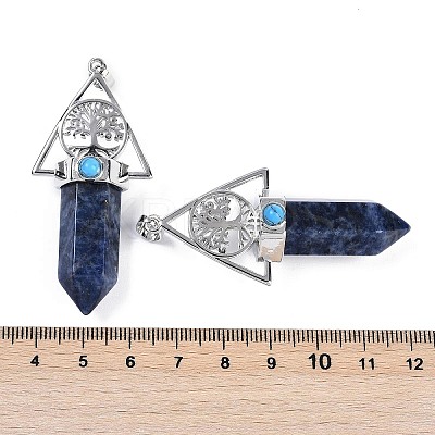 Natural Sodalite Faceted Pointed Bullet Big Pendants G-H076-02P-013-1