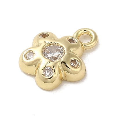 Brass Micro Pave Cubic Zirconia Pendants KK-K371-03G-1