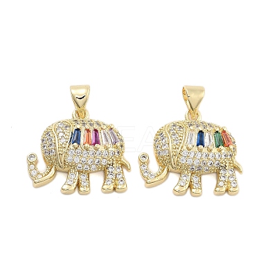 Brass Pave Cubic Zirconia Pendants KK-U009-02A-G-1
