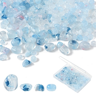 4 Bags 4 Styles Transparent Acrylic Beads OACR-YW0003-39-1