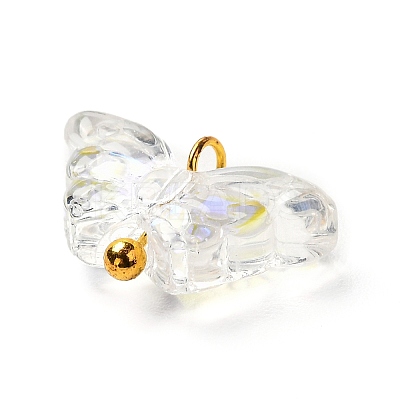 Electroplate Transparent Glass Pendants X1-PALLOY-JF00903-1