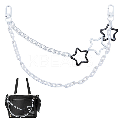 Acrylic Star Charm Iron Chain Bag Decorative Chains HJEW-OC00301-1