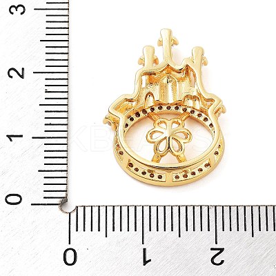Castle Brass Micro Pave Cubic Zirconia Pendant Peg Bails LS-KK-L217-002G-1