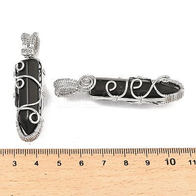 Natural Obsidian Pendants G-K338-28P-02-1