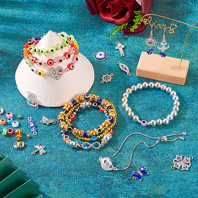 DIY Evil Eye Bracelet Making Kit DIY-TA0004-41-1