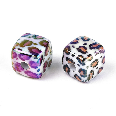 UV Plating Opaque Acrylic Beads OACR-T028-72-1