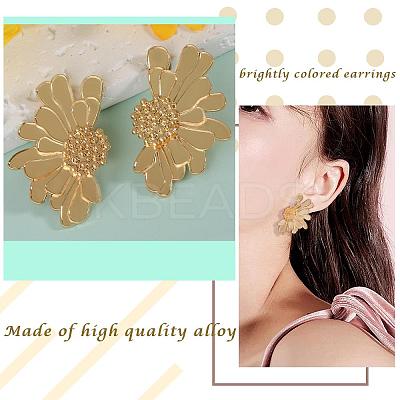 Vintage Flower Stud Earrings for Women Alloy Enamel Half Flower Stud Earrings Summer Earrings Boho Beach Floral Stud Earrings Jewelry Gifts for Women JE1095A-1