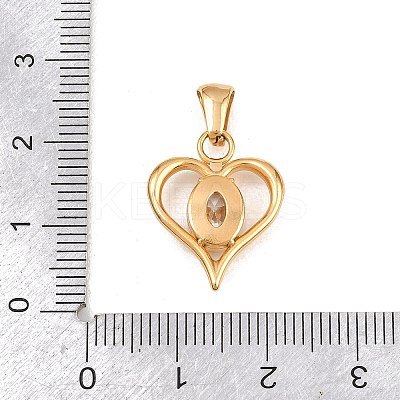 316 Surgical Stainless Steel Micro Pave Clear Cubic Zirconia Pendants STAS-A137-02B-G-1