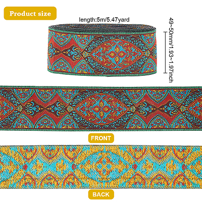 Ethnic 5M Style Embroidery Polycotton Ribbons OCOR-FG0001-42A-1