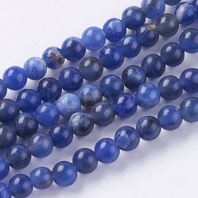 Natural Sodalite Beads Strands X-G-G515-4mm-07-1