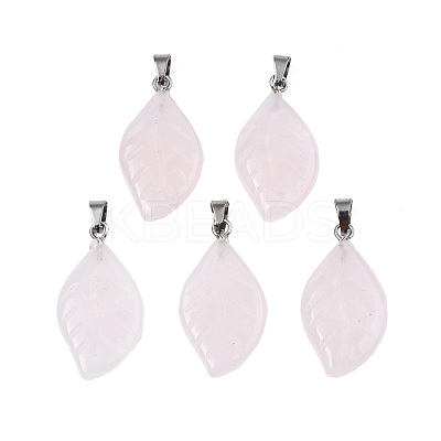 Natural Rose Quartz Pendants G-S364-076A-03-1