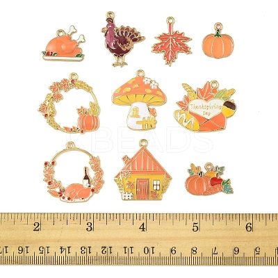 10Pcs 10 Styles Thanksgiving Day Theme Alloy Enamel Pendants ENAM-FS0003-78-1